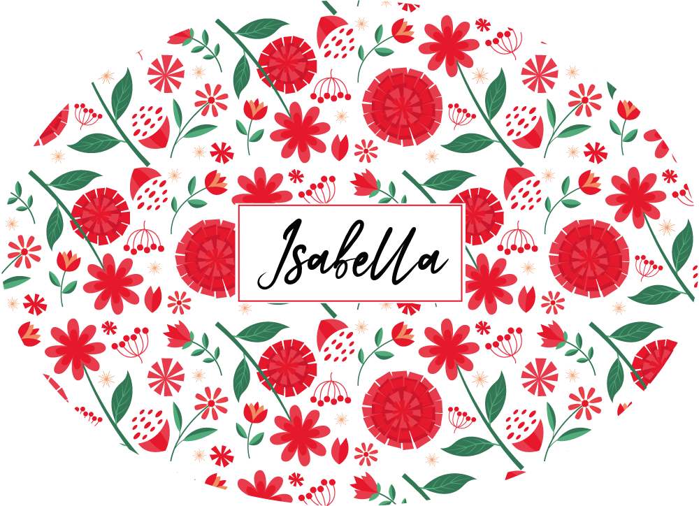 卧室乙烯基地毯定制红色花卉 - TenStickers