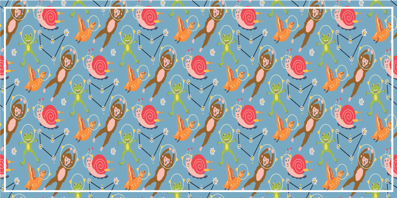 乙烯基地毯为您带来多彩的太空生物 - TenStickers