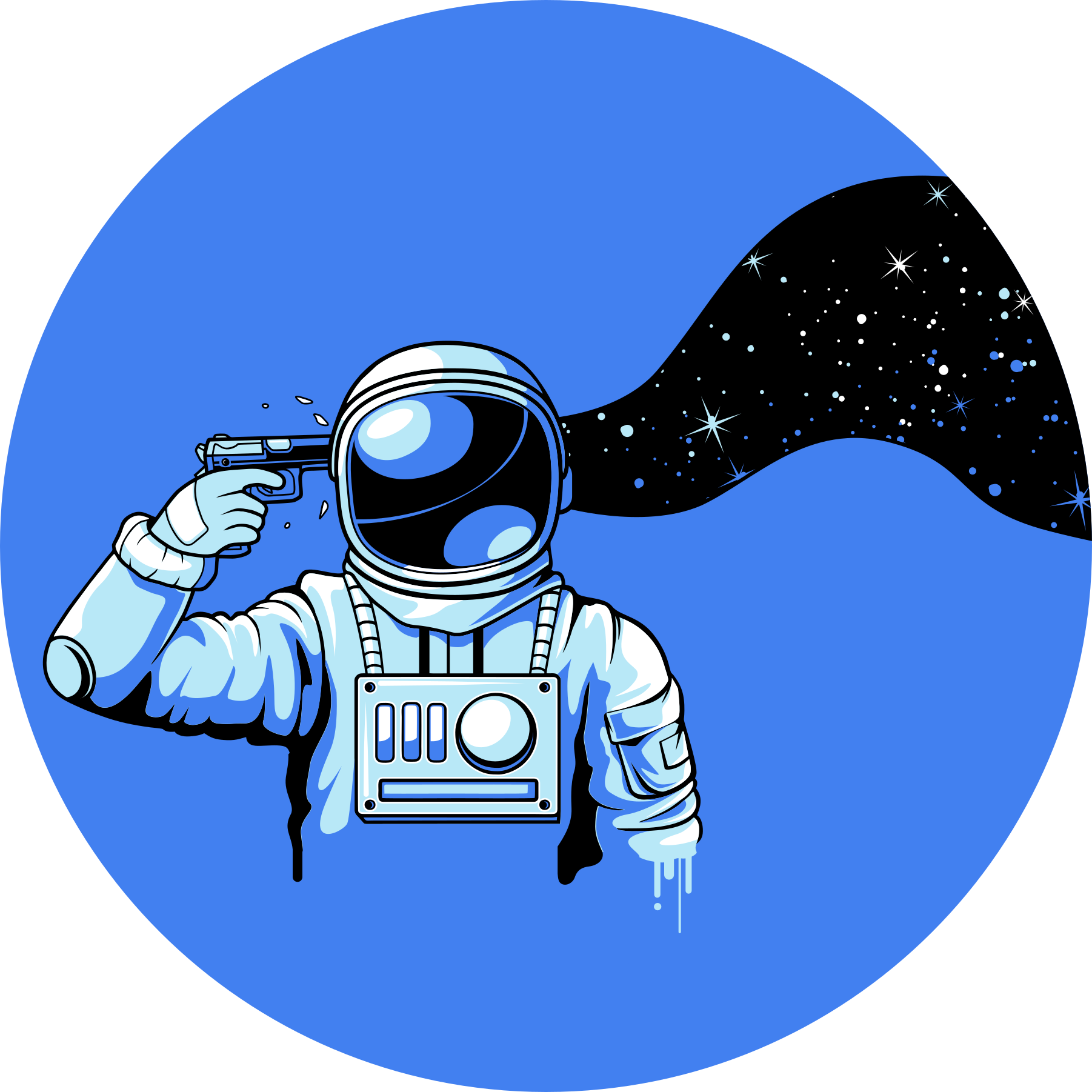 乙烯基地毯宇航员宇宙场景 - TenStickers