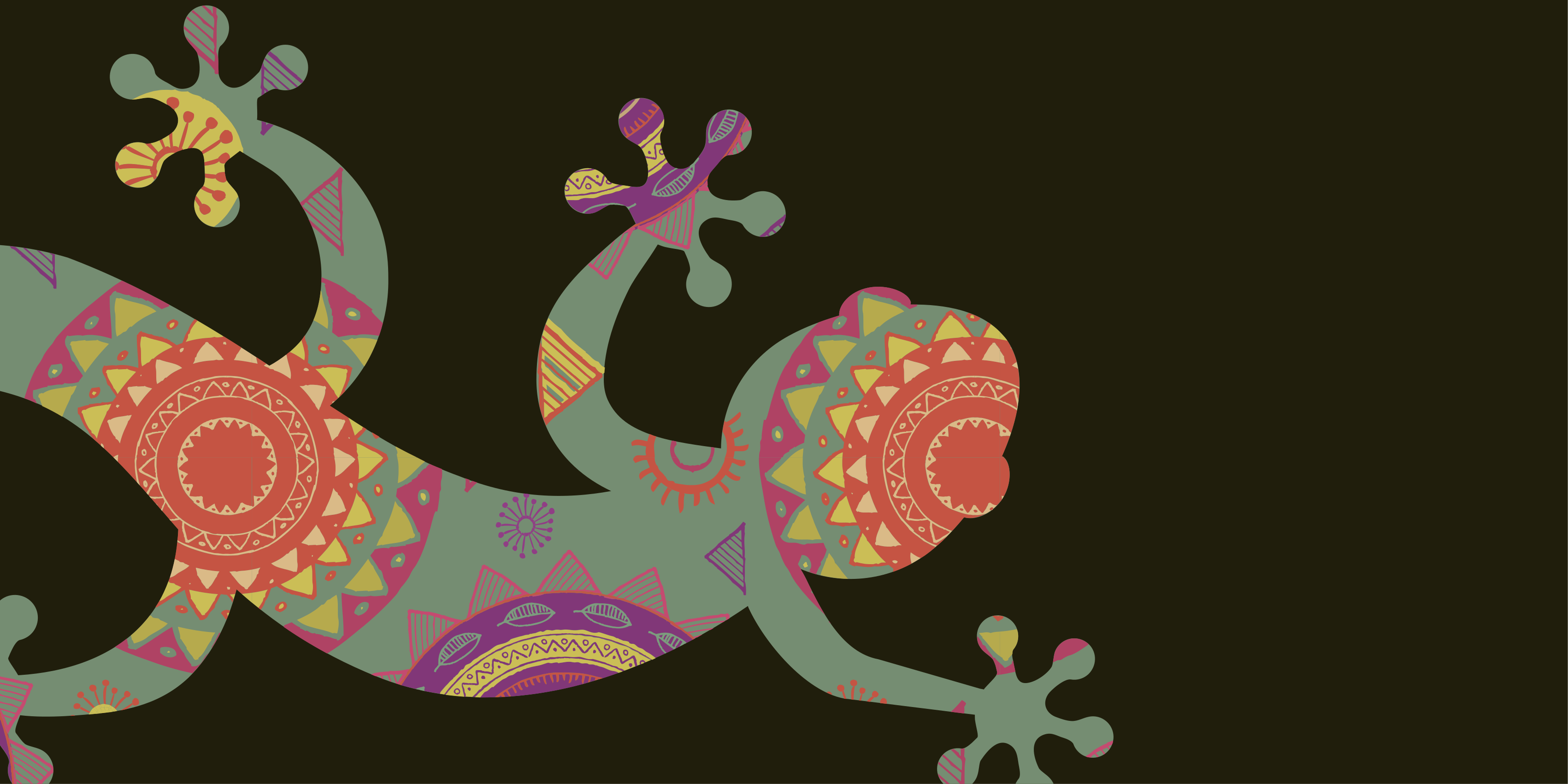 乙烯基地毯 彩色几何蜥蜴 - TenStickers