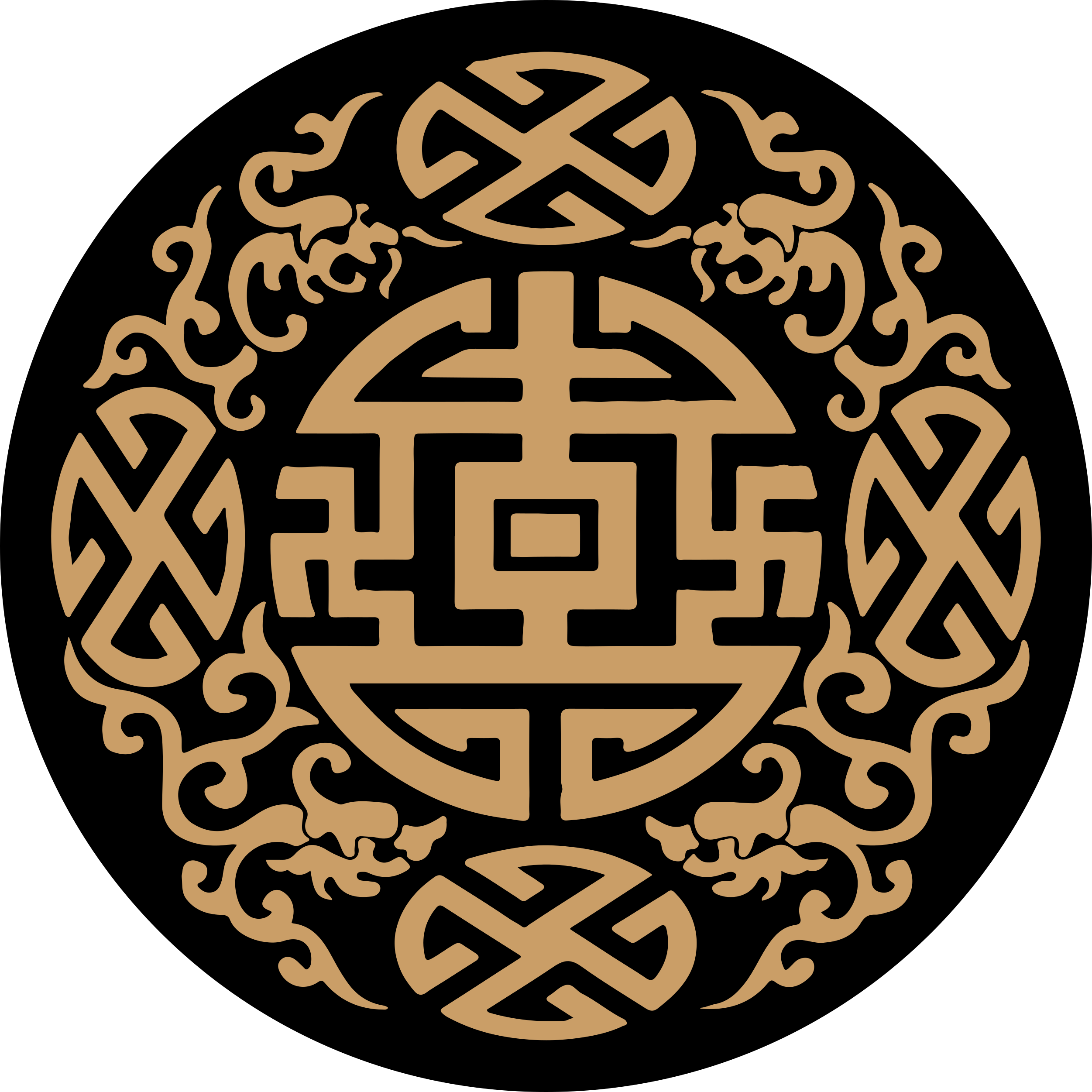 圆形乙烯基地毯 文化符号图案 - TenStickers