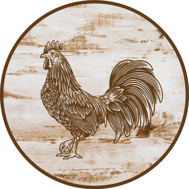 乙烯基地毯动物复古公鸡插图 - TenStickers