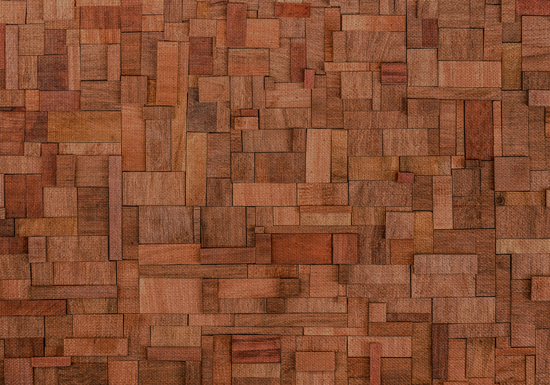 乙烯基地毯木纹温馨方块图案 - TenStickers