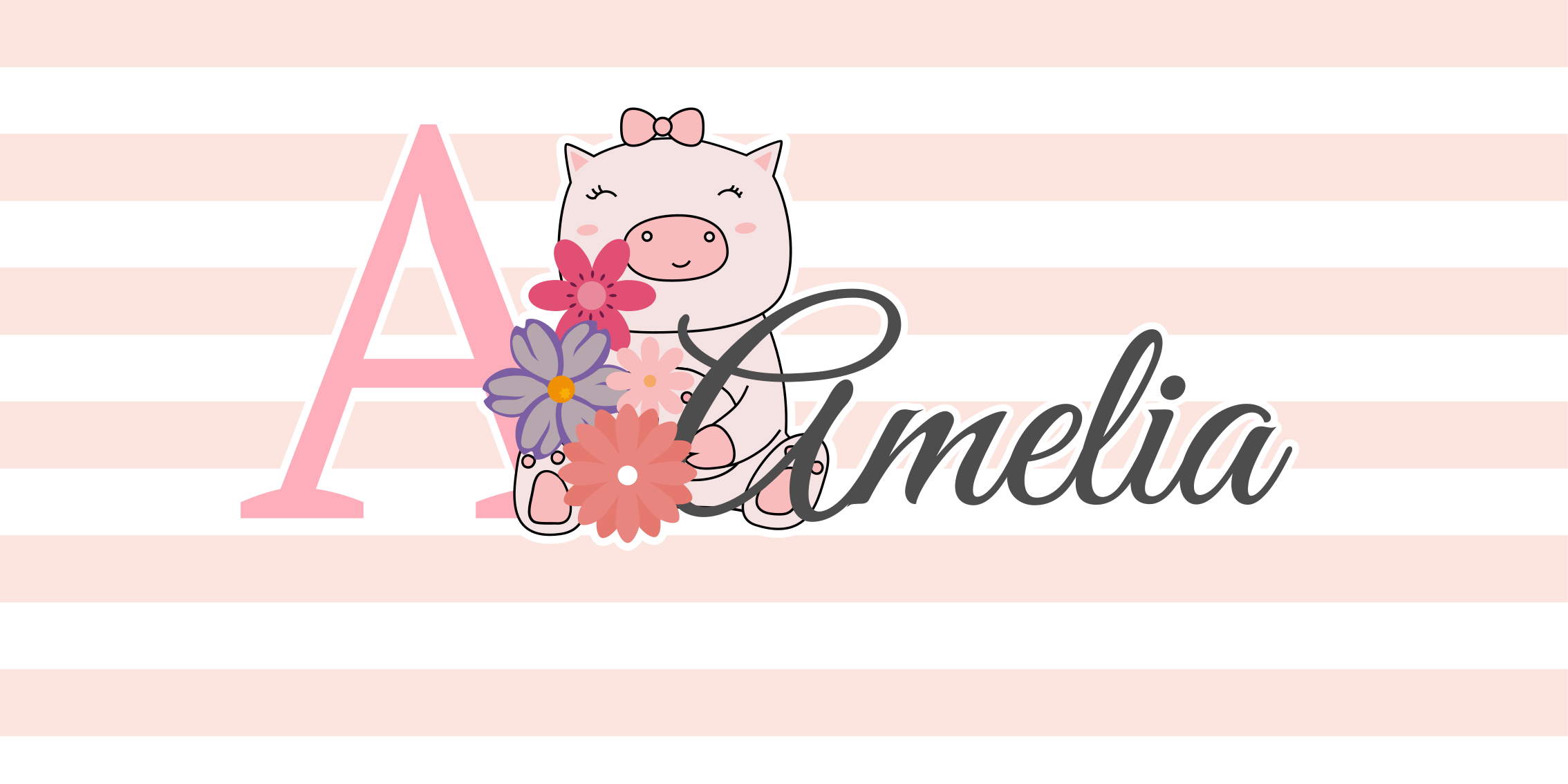 乙烯基地毯名称可爱小猪插图 - TenStickers