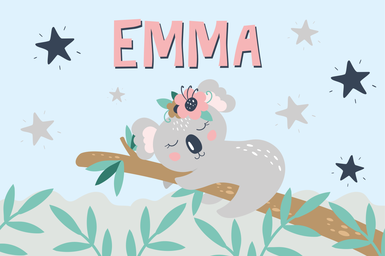 乙烯基地毯名称梦幻考拉之夜 - TenStickers