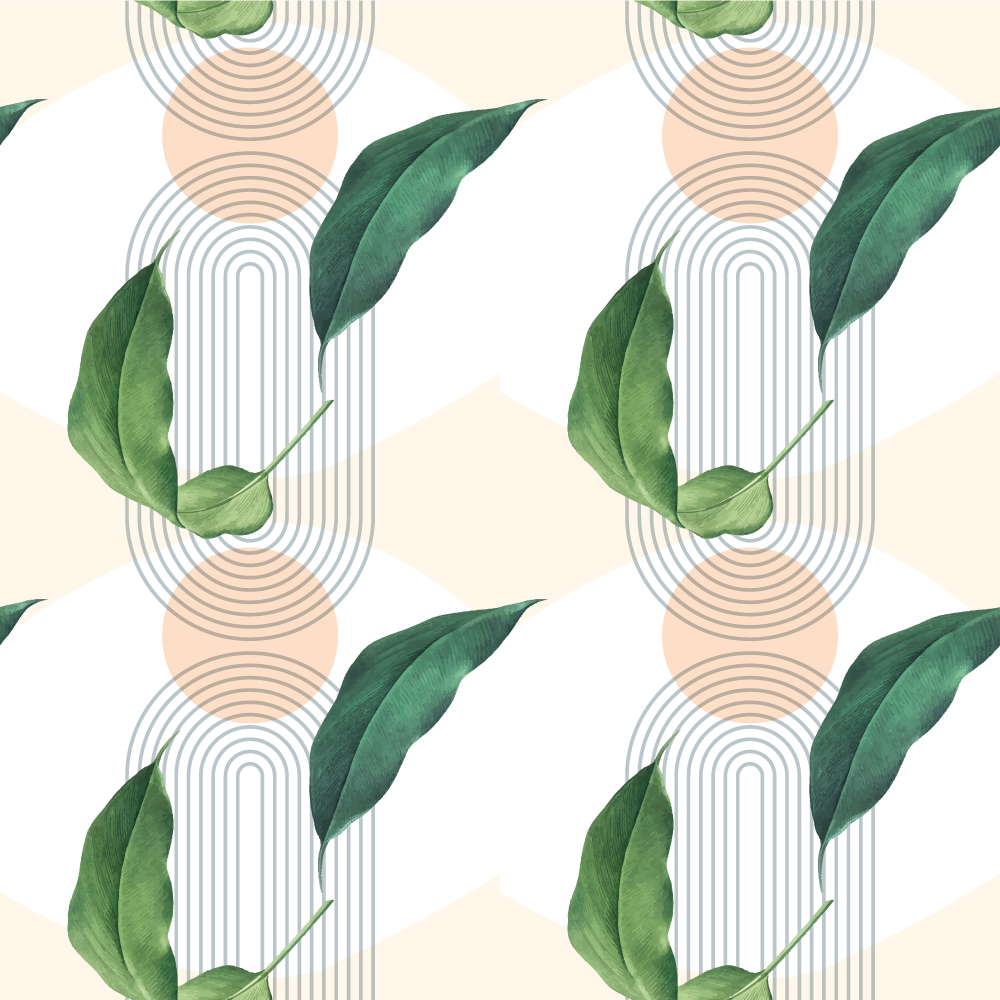 天然乙烯基地毯叶状几何图案 - TenStickers