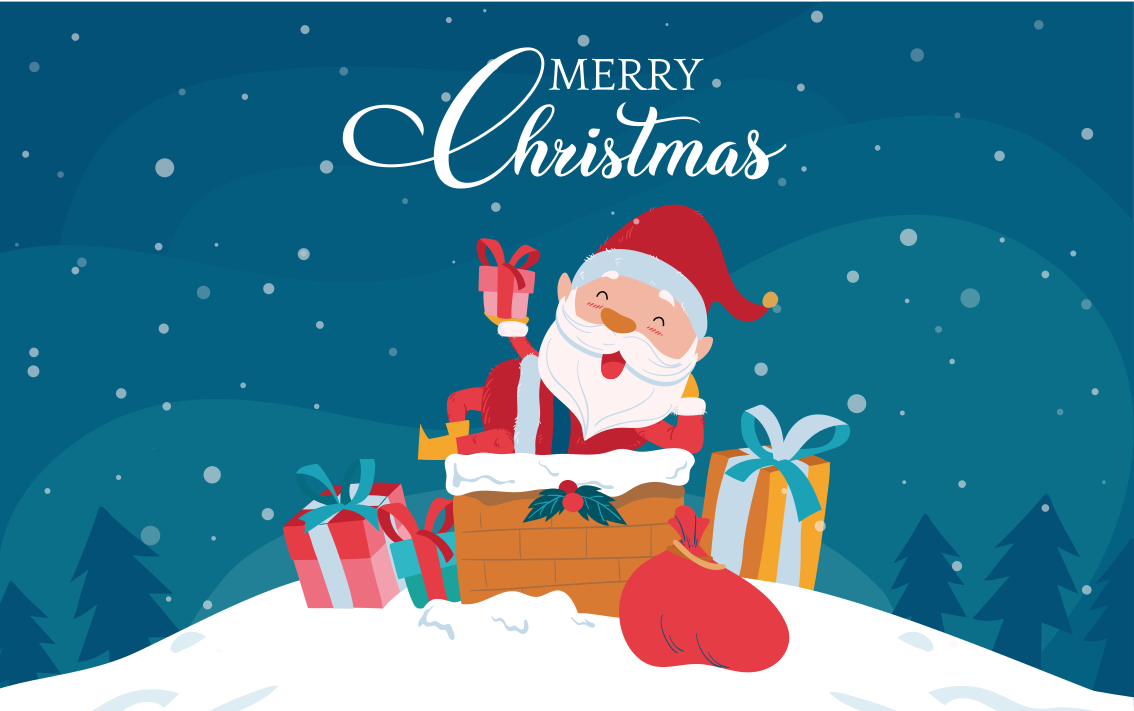 乙烯基地毯圣诞快乐圣诞老人气息 - TenStickers