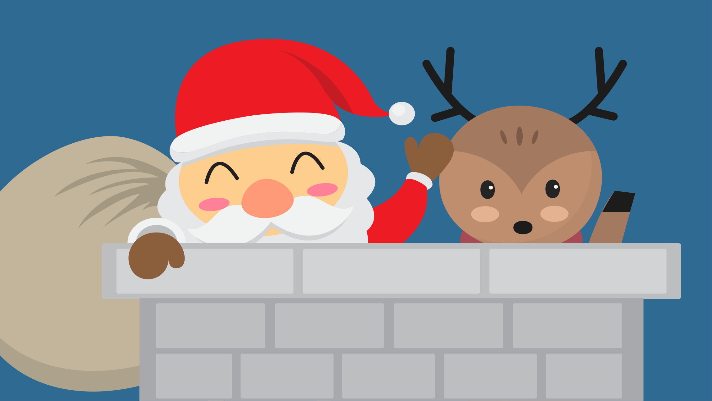 乙烯基地毯圣诞快乐圣诞老人场景 - TenStickers