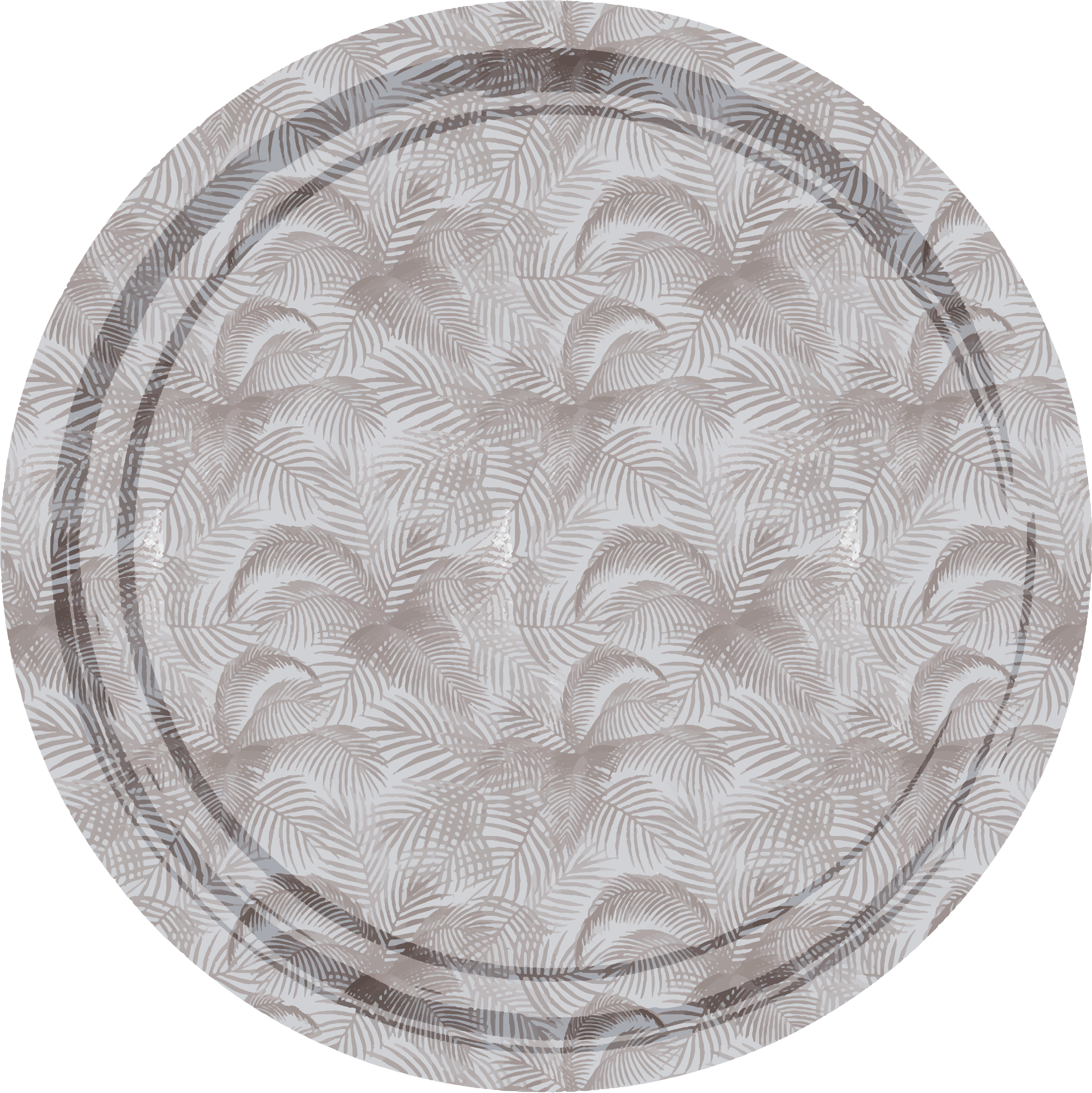 灰色 80 年代优雅的植物复古地毯 - TenStickers