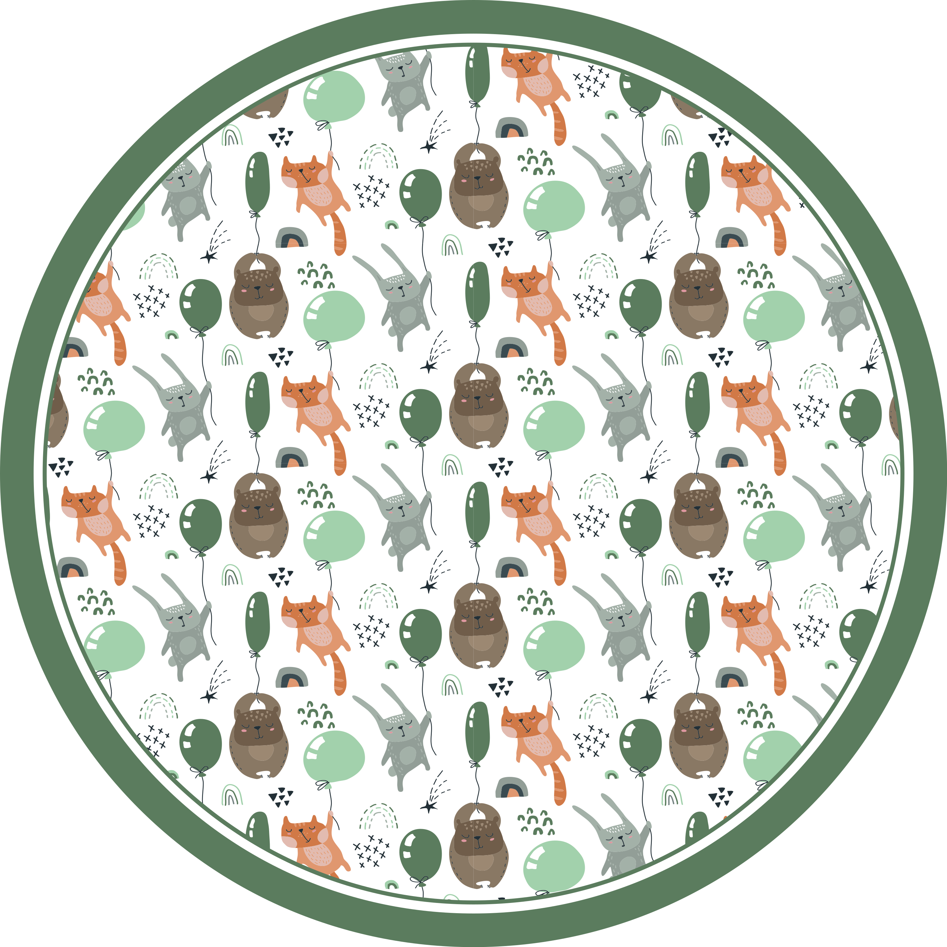 乙烯基地毯 儿童 玩趣动物气球 - TenStickers