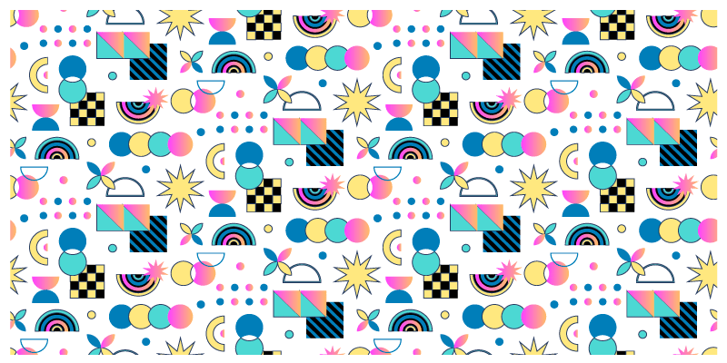 抽象几何形状蒸汽波复古地毯 - TenStickers