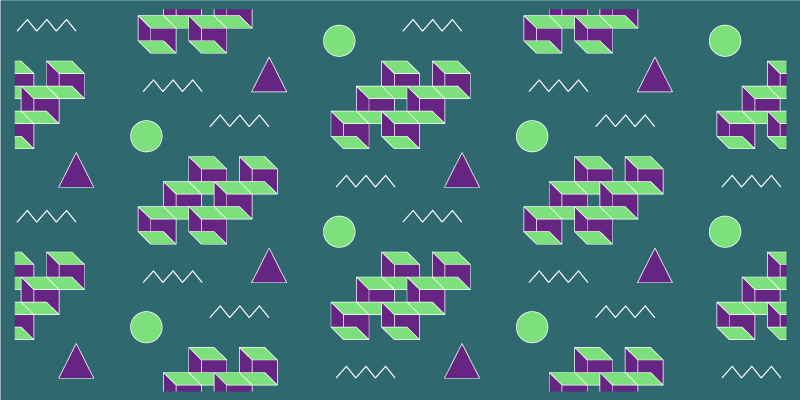 乙烯基复古地毯 彩色方块图形 - TenStickers