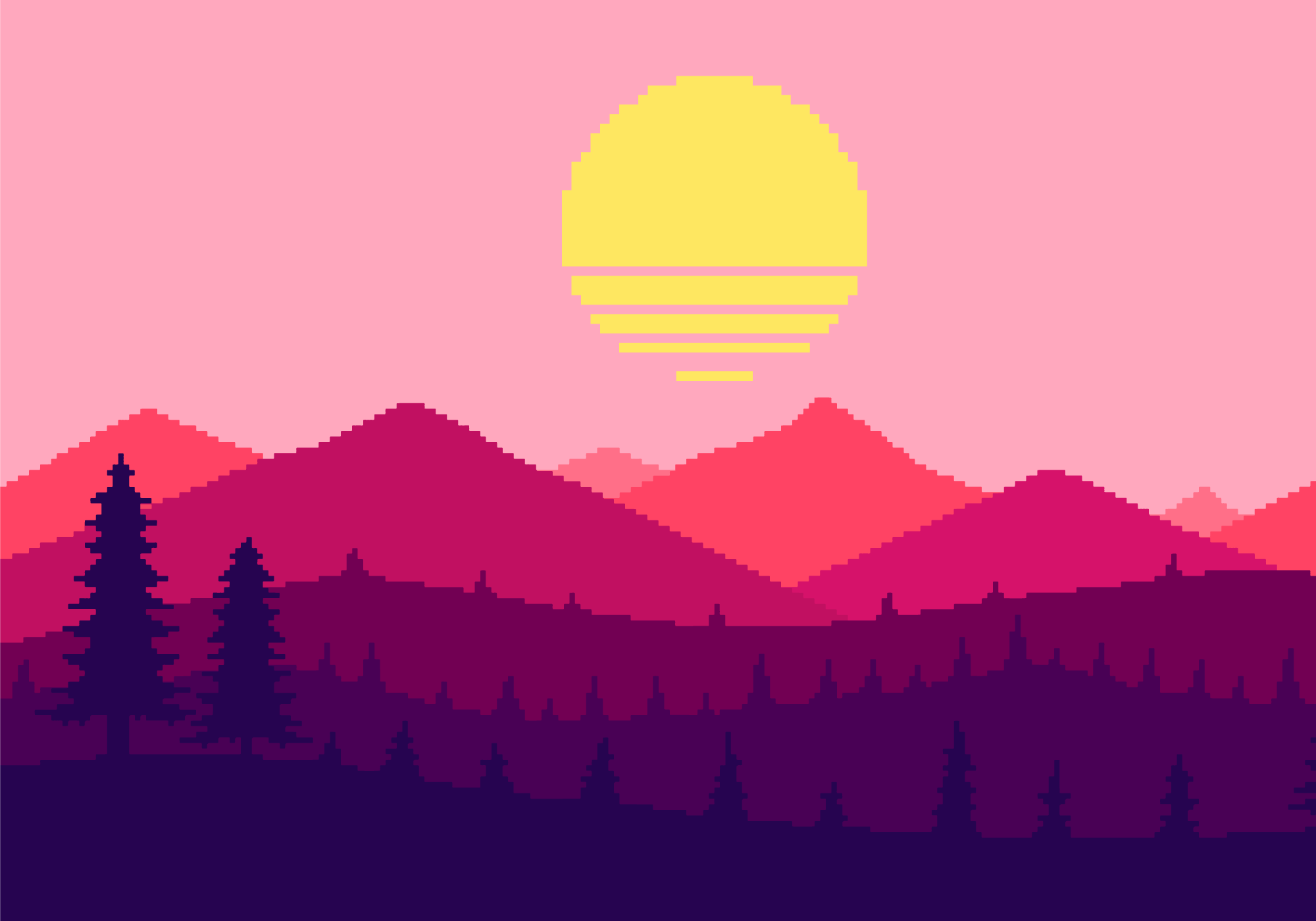 天然乙烯基地毯日落山景 - TenStickers