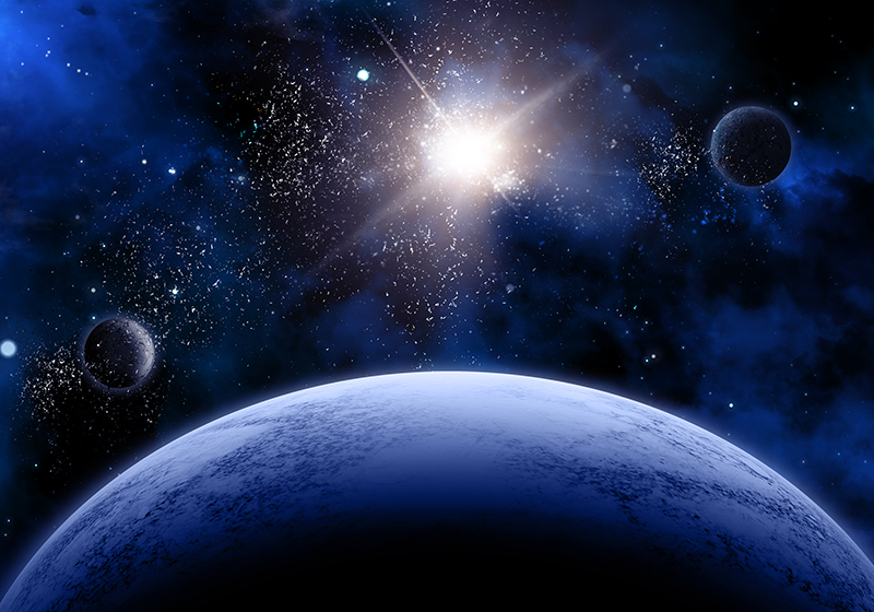 乙烯基地毯呈现宇宙星空场景 - TenStickers