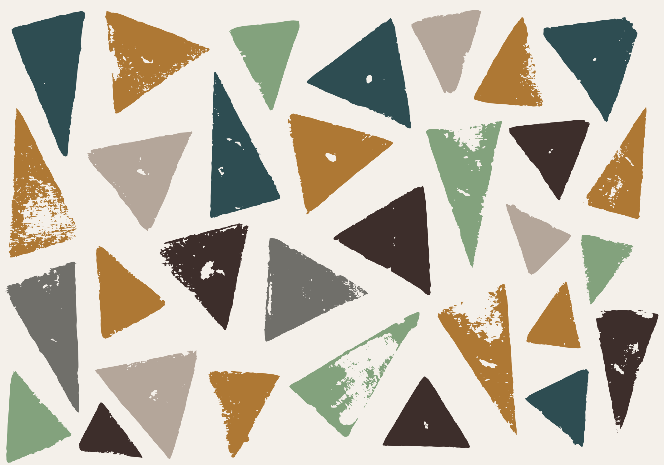 极简主义 鲜艳的三角形图案 - TenStickers