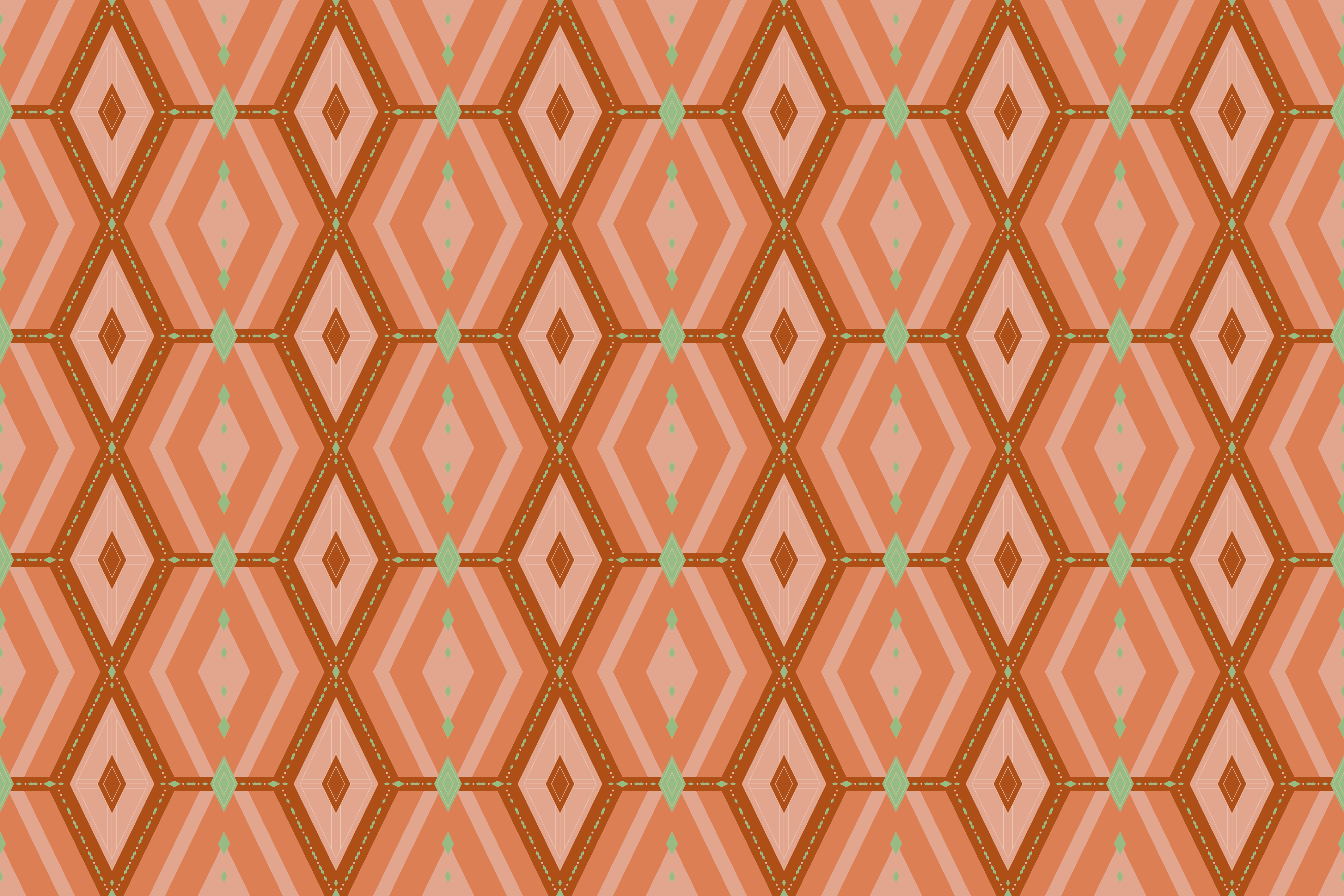 30 年代秋季色调几何复古地毯 - TenStickers