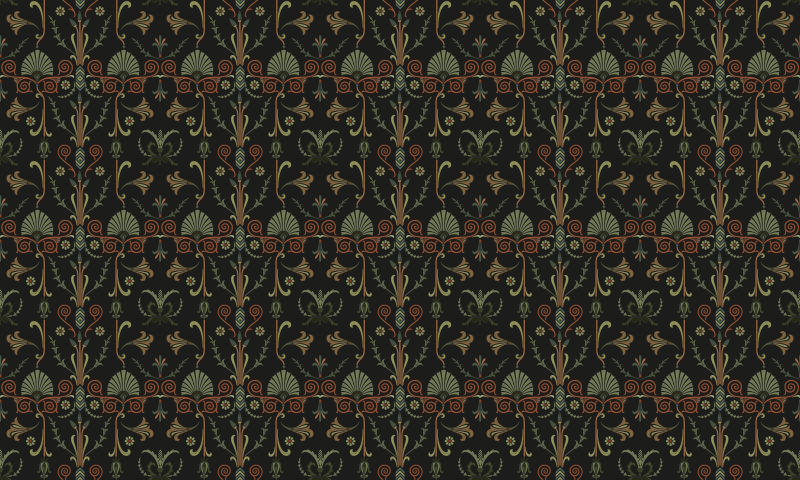 乙烯基复古地毯 华丽的植物图案 - TenStickers