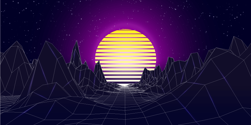 乙烯基地毯 复古未来主义景观 - TenStickers