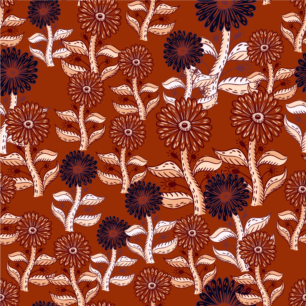 乙烯基花草地毯 花卉图案和谐 - TenStickers