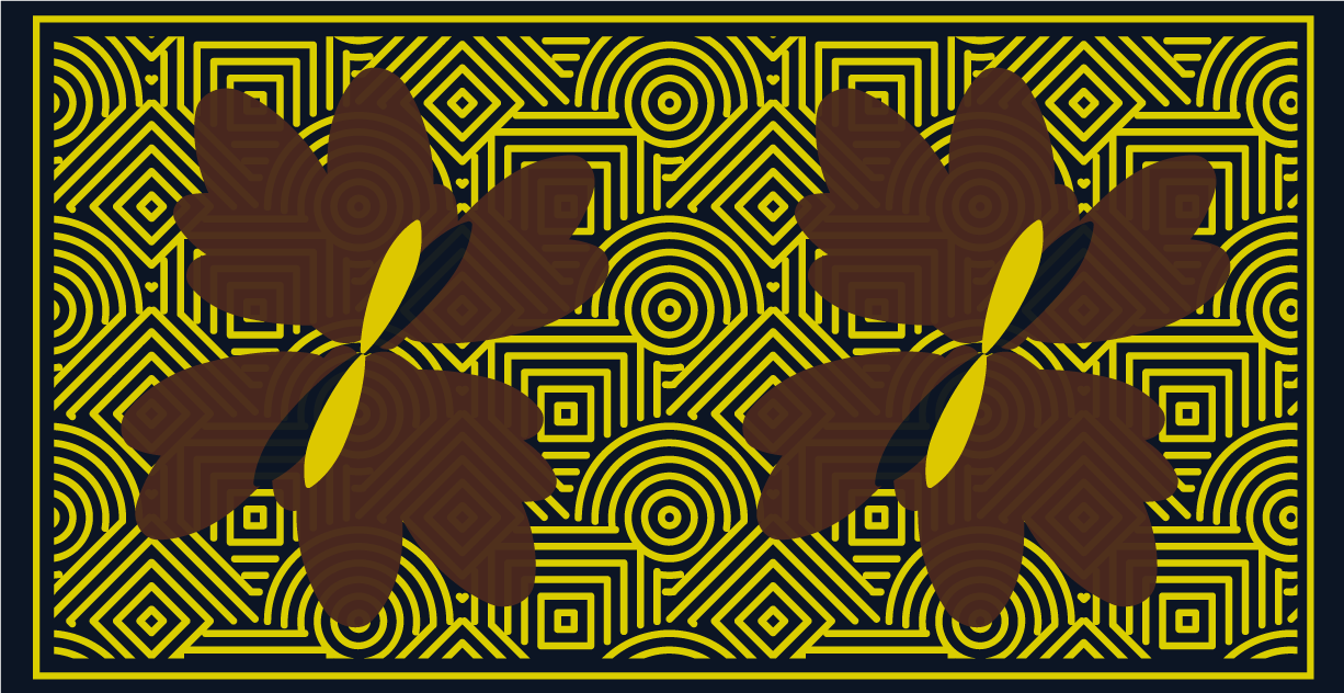 乙烯基地毯几何 几何花卉对比 - TenStickers