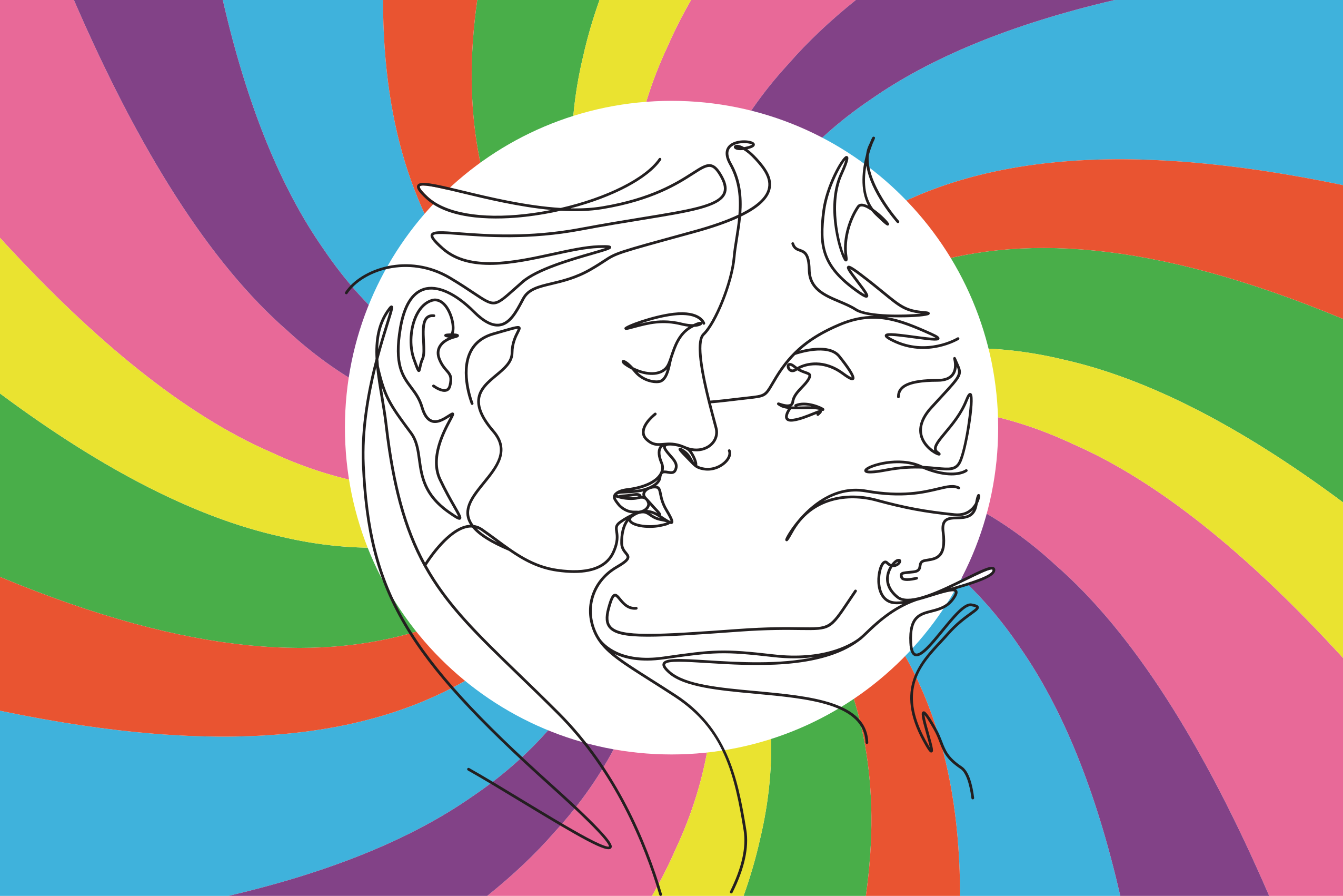 乙烯基地毯 多彩的吻剪影 - TenStickers