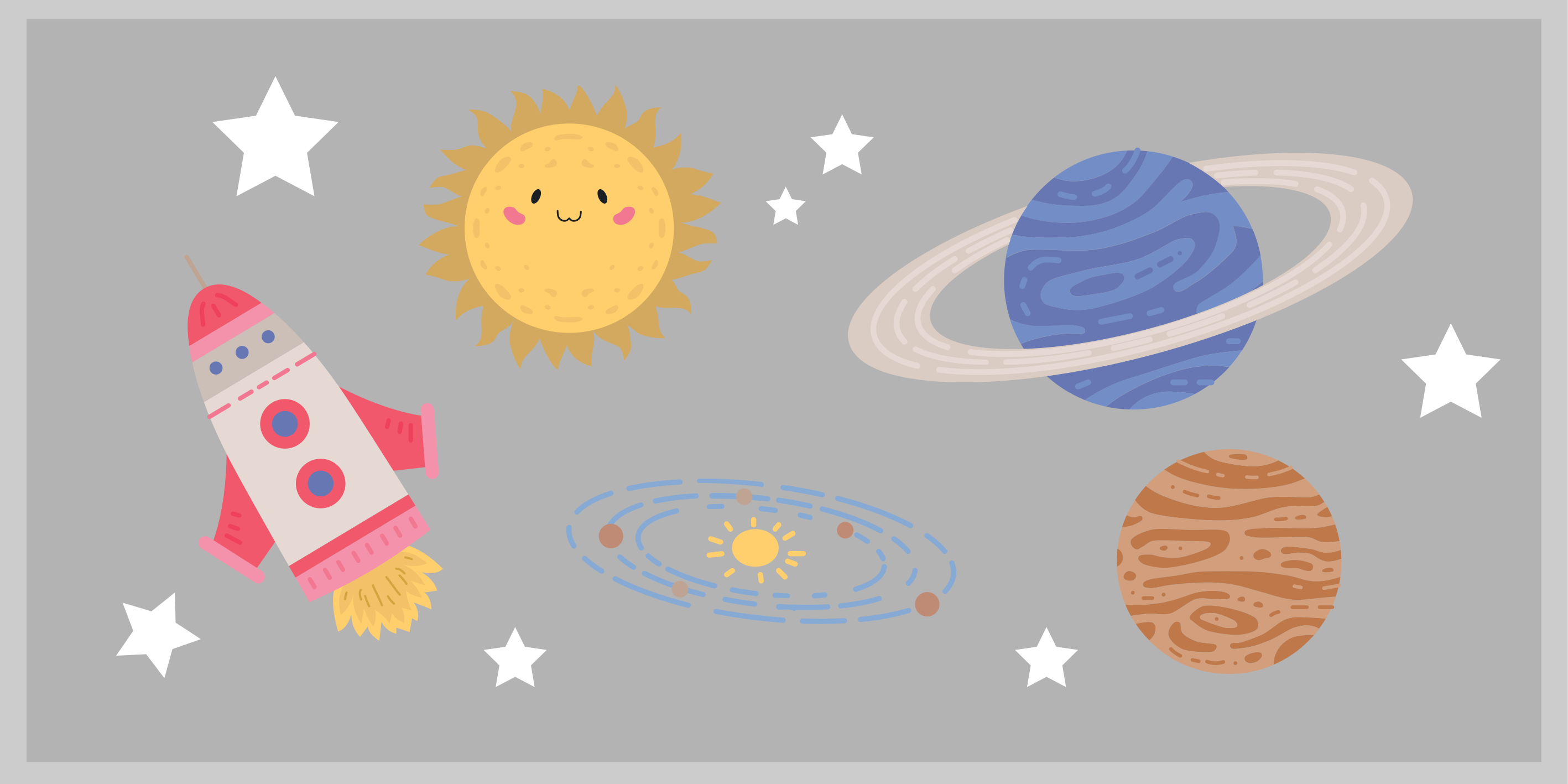 乙烯基地毯 儿童 太空探险主题 - TenStickers