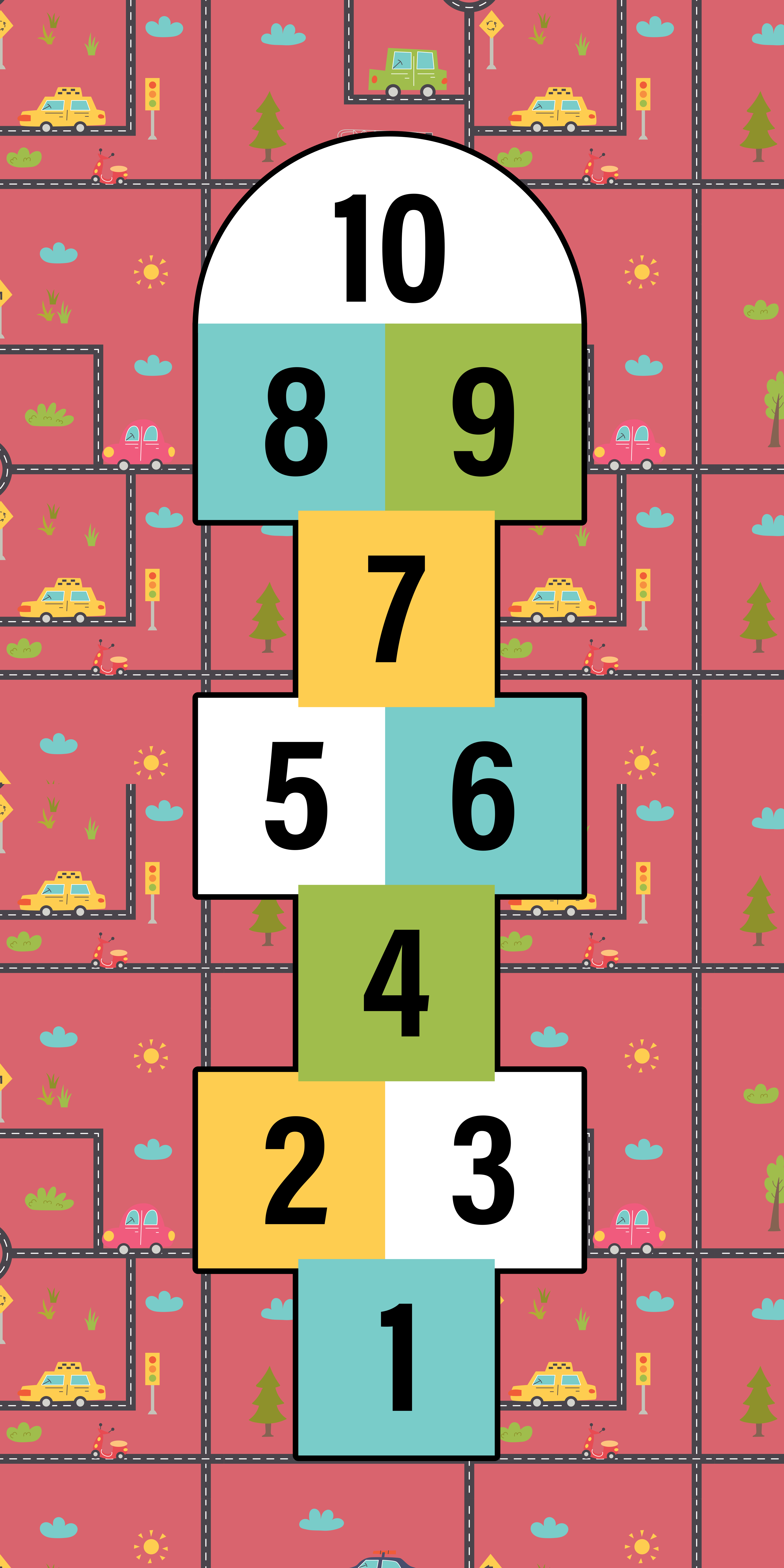 乙烯基地毯游戏 跳房子游戏时间 - TenStickers