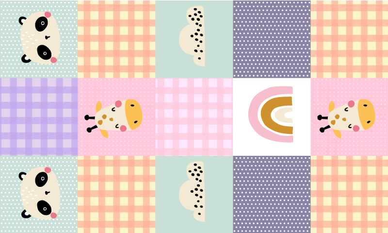 乙烯基地毯 俏皮的拼布 - TenStickers