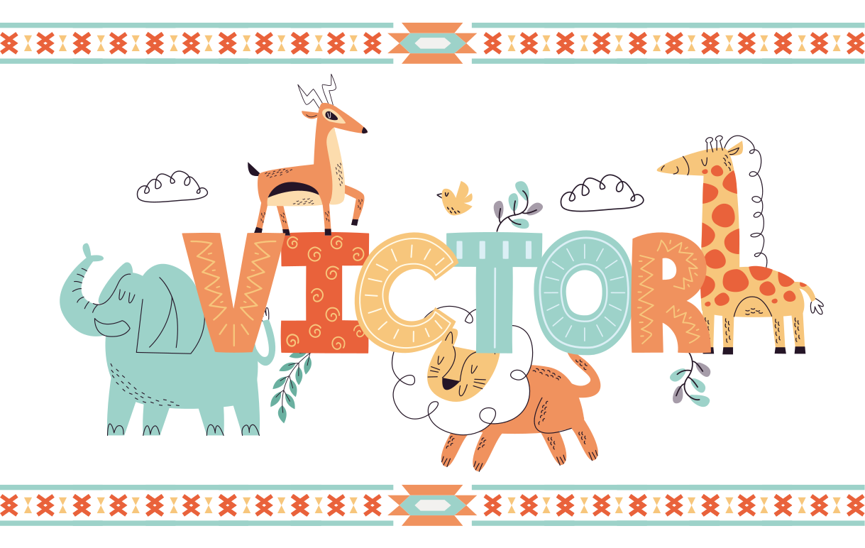 乙烯基地毯名称 个性化 safari 主题 - TenStickers