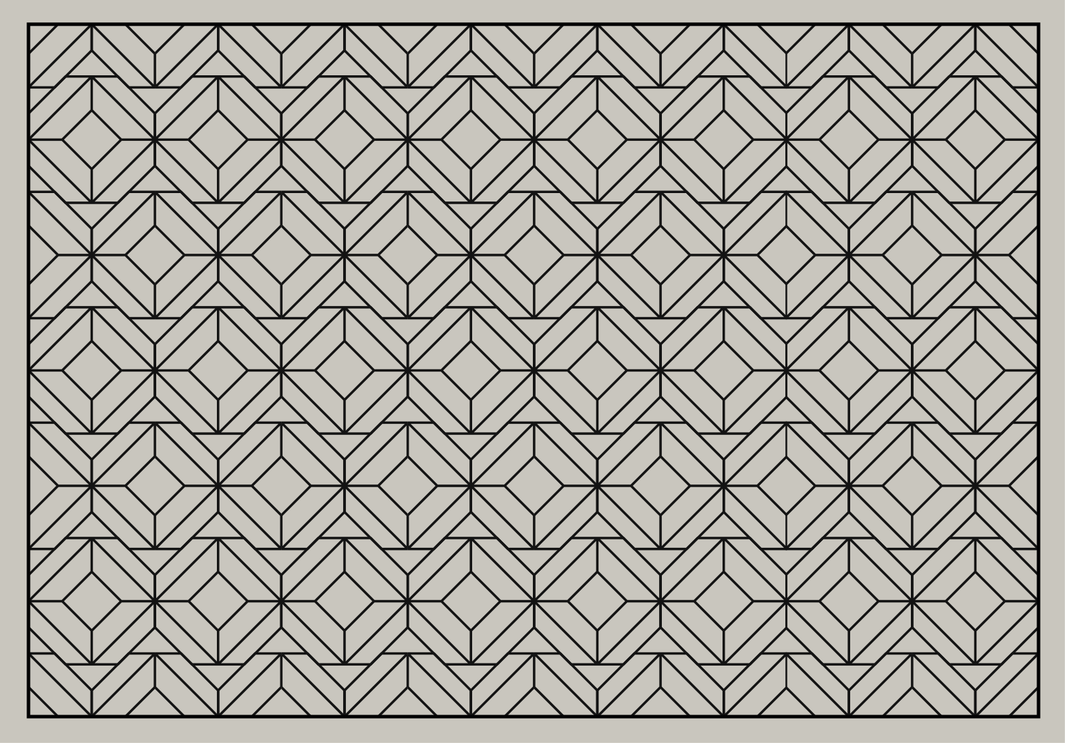 黑白方格图案几何地毯 - TenStickers