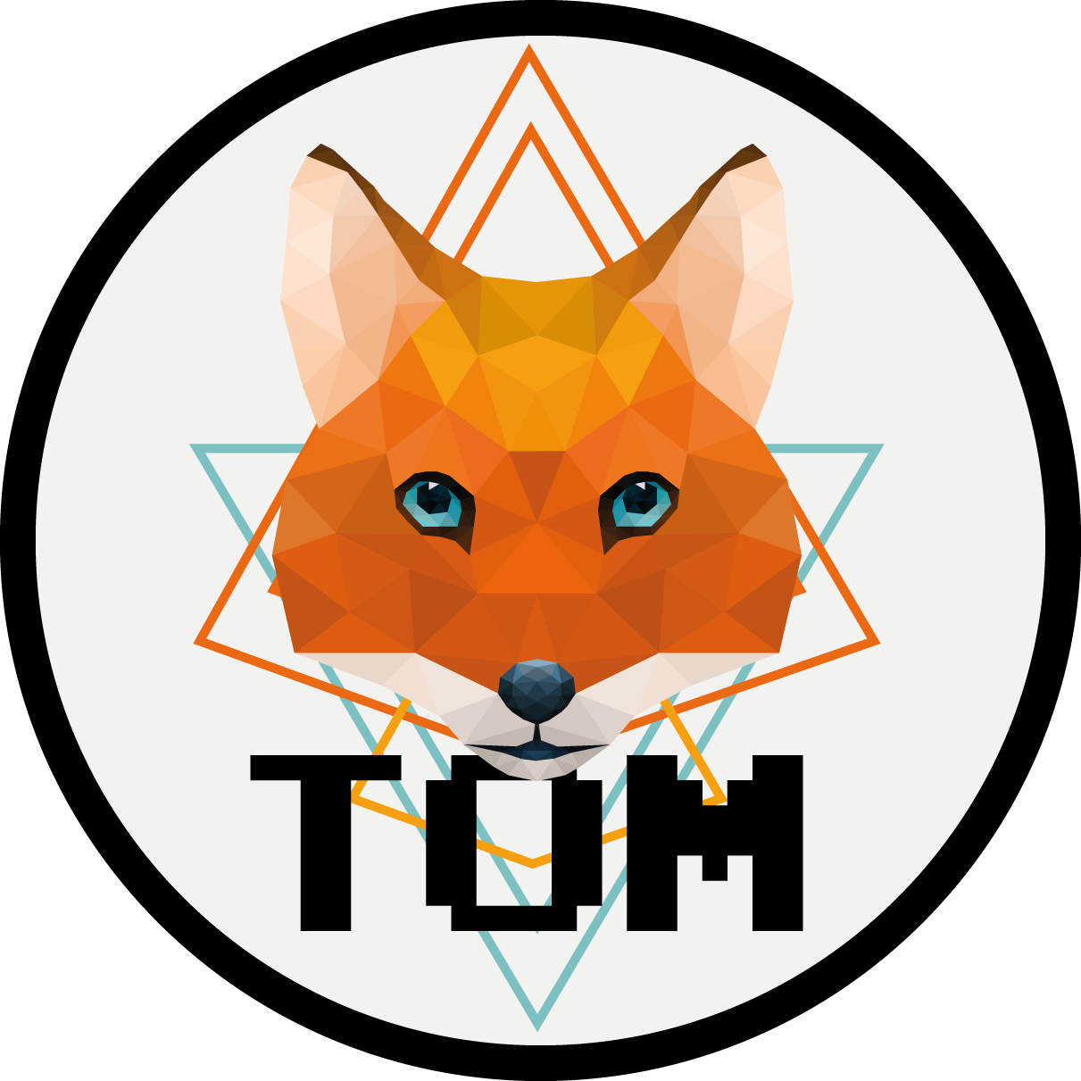 乙烯基地毯名称 几何狐狸圆圈 - TenStickers