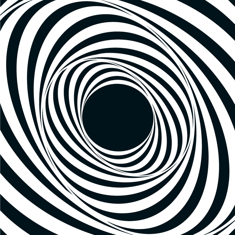 乙烯基地毯几何 黑白盘旋图案 - TenStickers