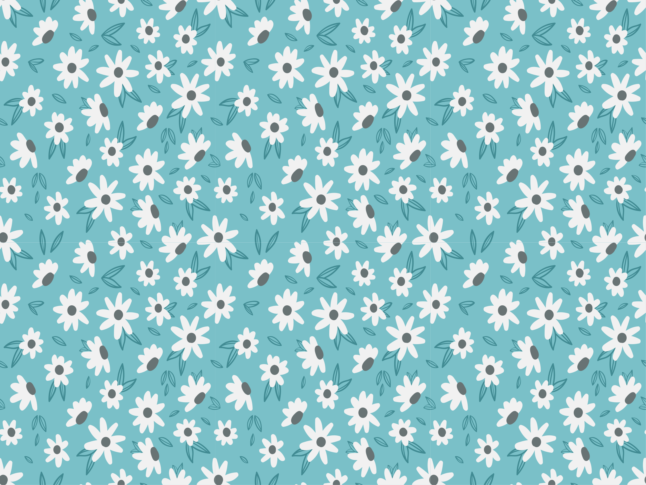 乙烯基花草地毯 花卉图案装饰 - TenStickers