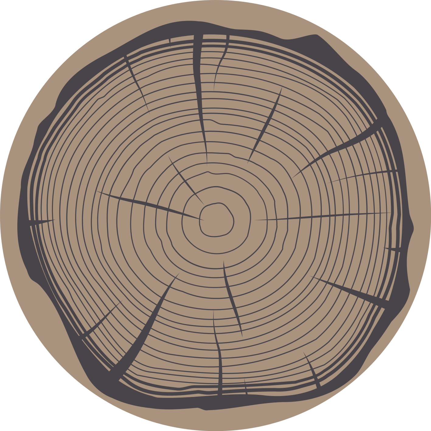 树干自然乙烯基地板地毯 - TenStickers