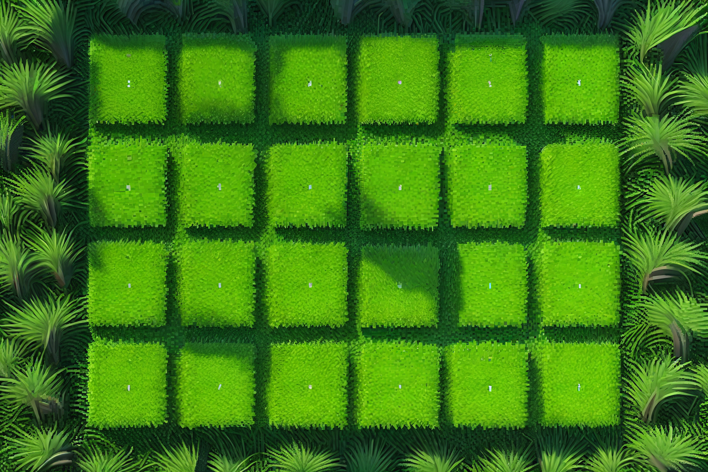 立方草皮土壤自然地毯 - TenStickers