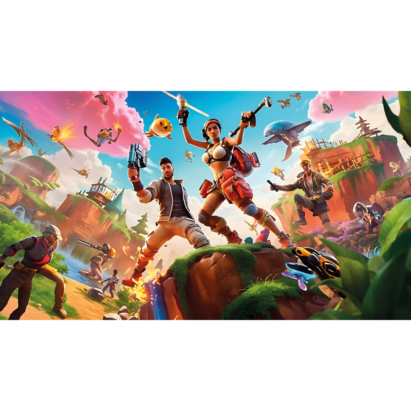 卧室乙烯基地毯 电子游戏角色在动作中 - TenStickers