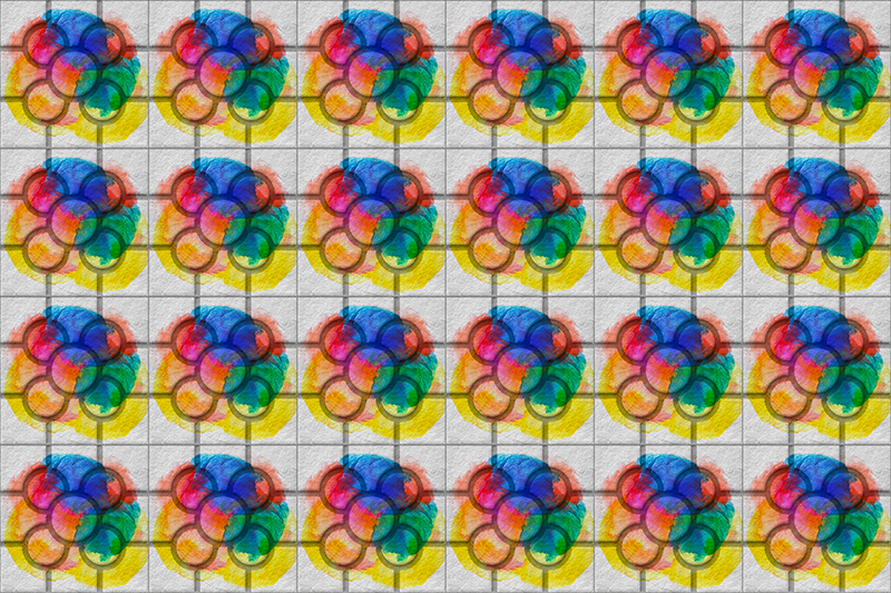 乙烯基复古地毯 邦巴街道的色彩斑斓的瓷砖 - TenStickers