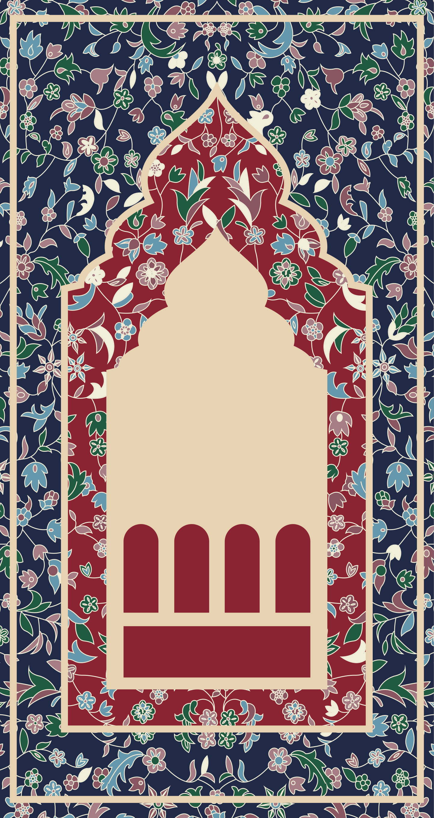 乙烯基地毯长方形 花卉图案波斯麦粒肿 - TenStickers