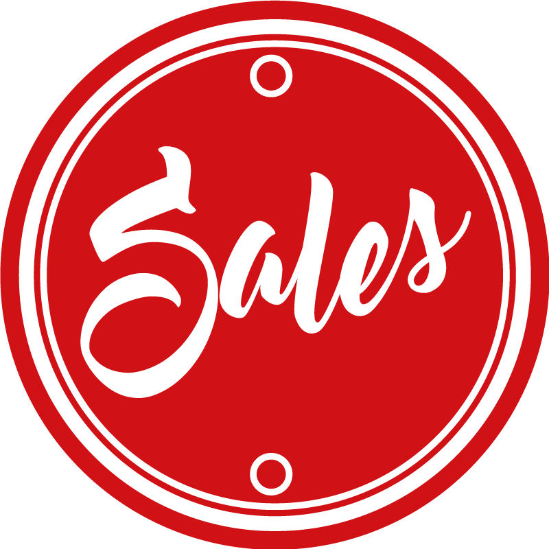 圆形乙烯基地毯 红圈文字销售 - TenStickers