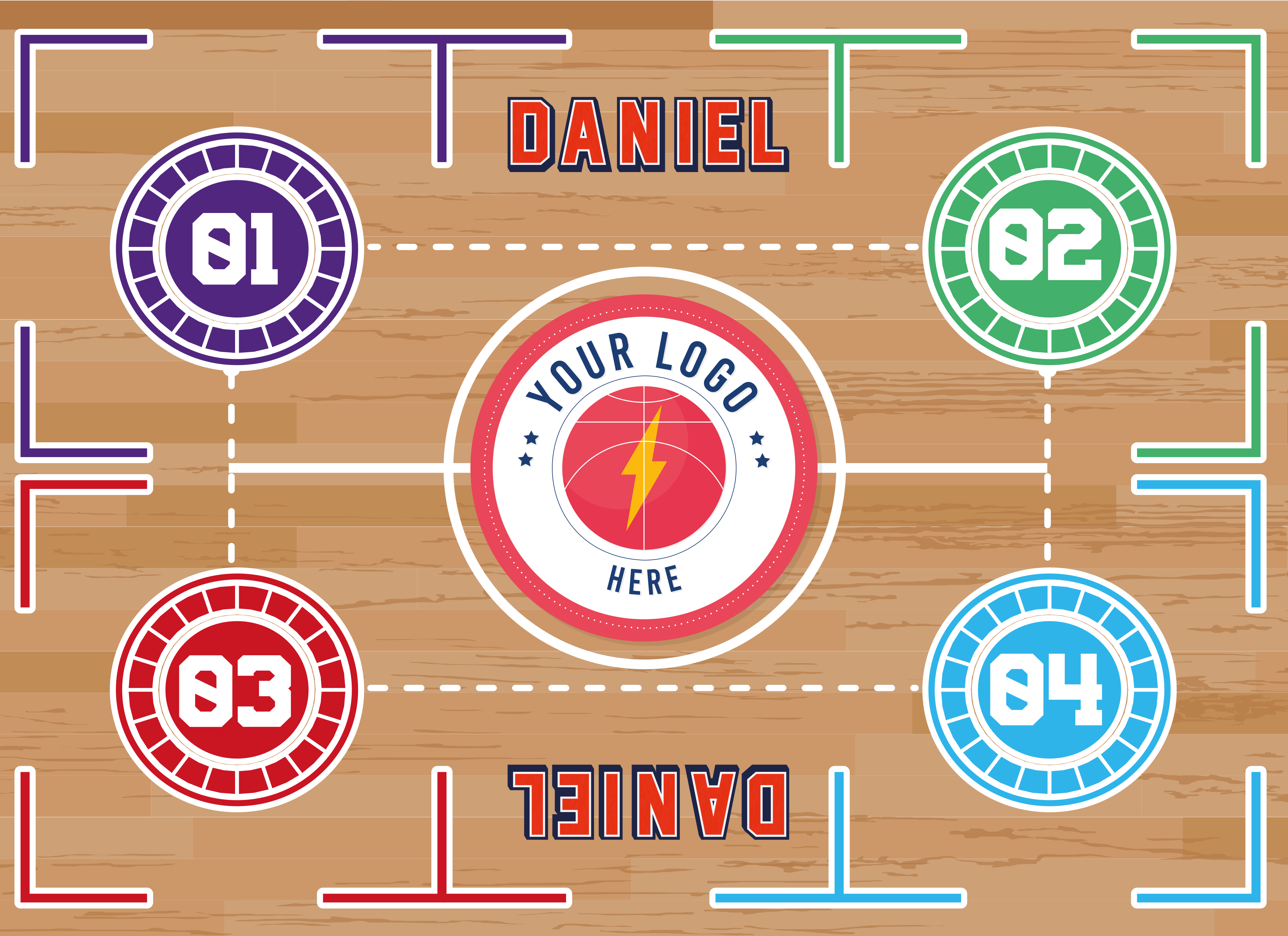 乙烯基地毯长方形 篮训练 - TenStickers