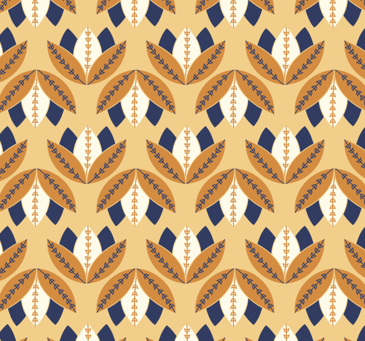 墙纸花卉 抽象花卉图案 - TenStickers