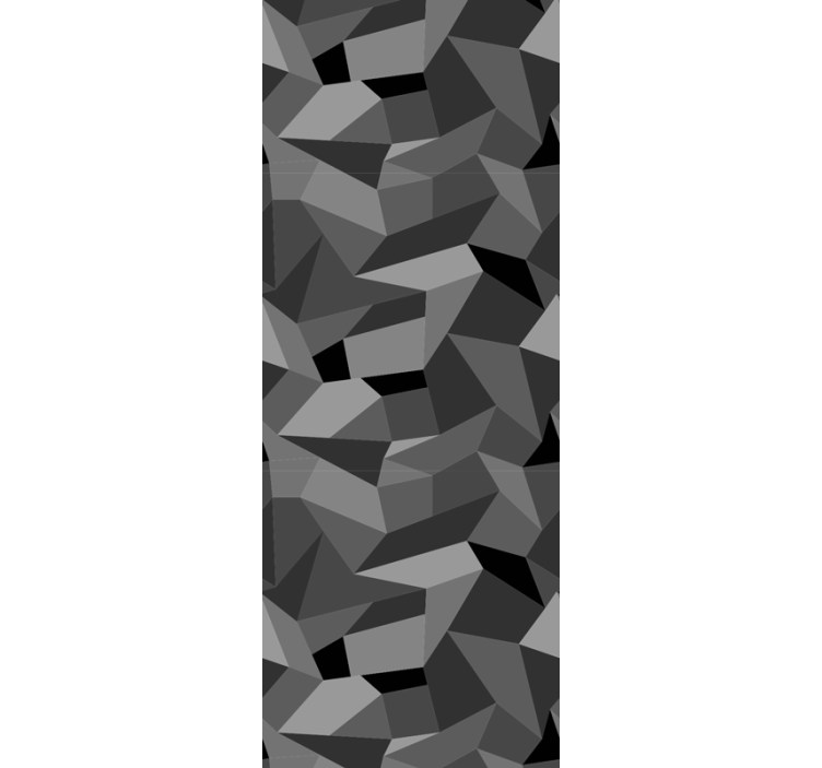 几何墙纸展现锐利灰色形状 - TenStickers