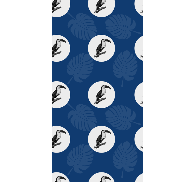 墙纸鸟类：巨嘴鸟与叶子 - TenStickers