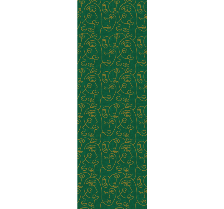 艺术墙纸独特线条面孔设计 - TenStickers