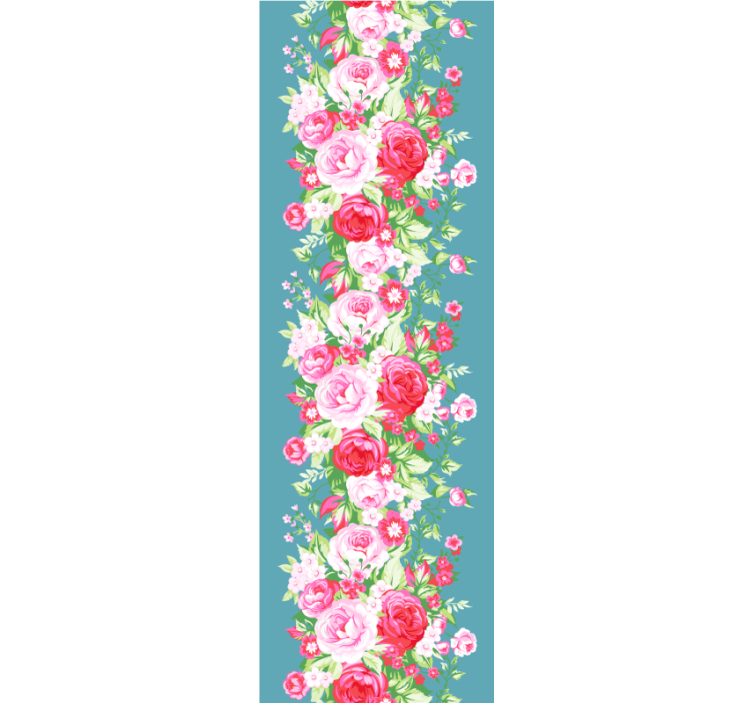 墙纸花卉花卉盛开竖线设计 - TenStickers