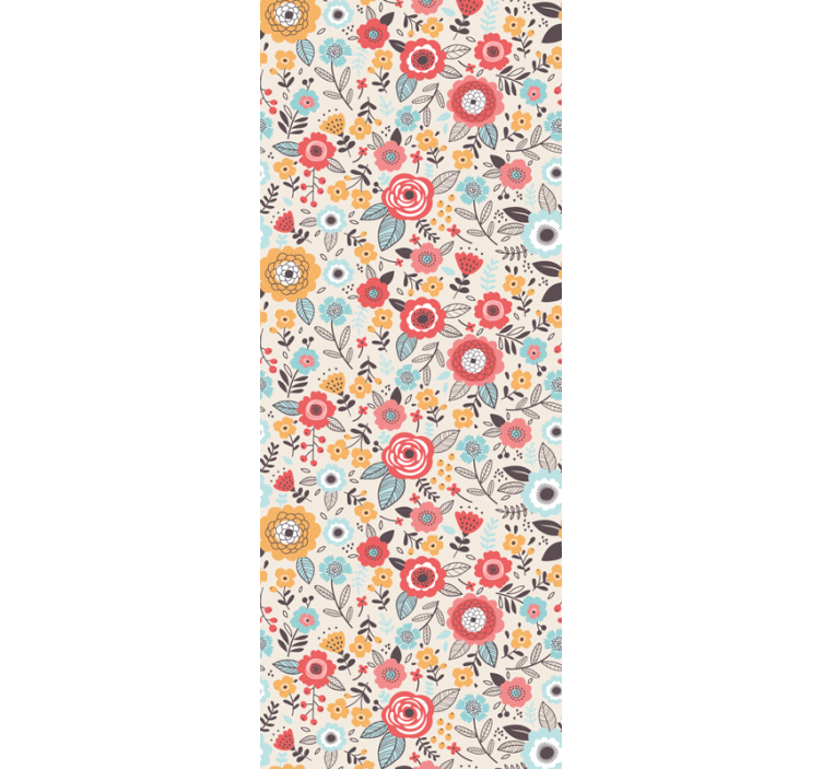 墙纸花卉色彩缤纷的花卉设计 - TenStickers