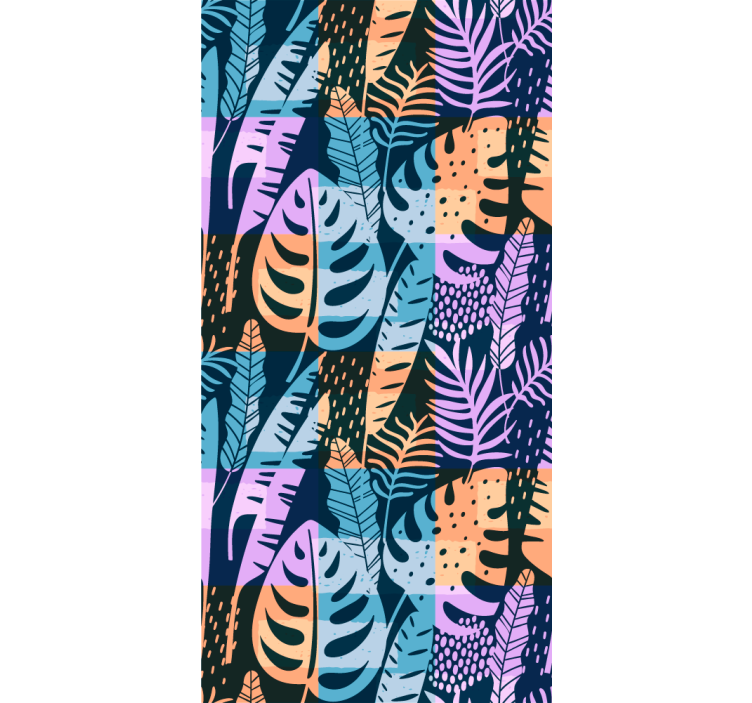 墙纸树叶热带色彩艺术 - TenStickers