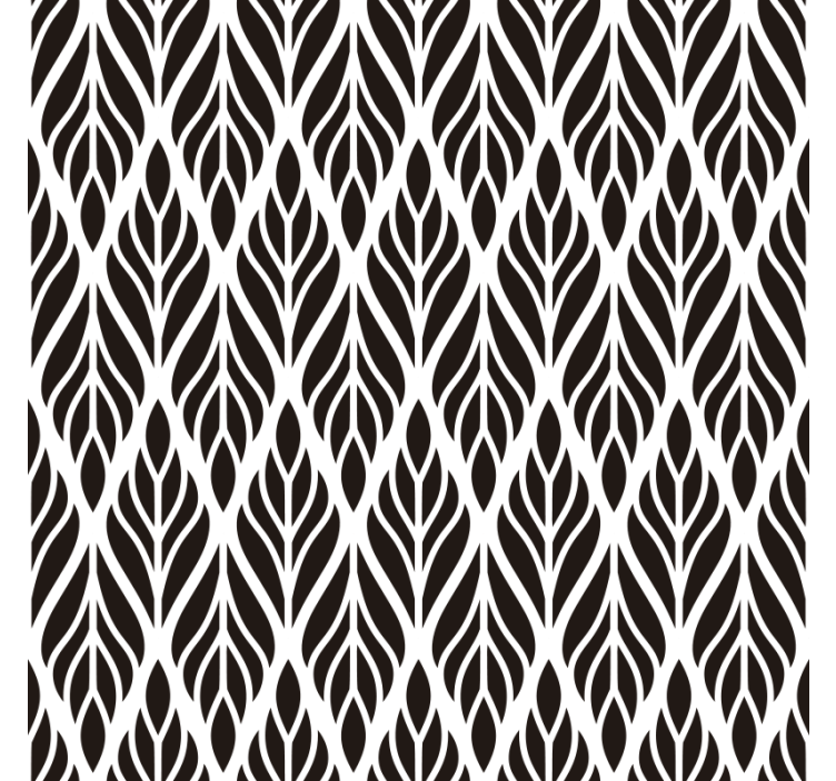 客厅装饰墙纸优雅黑色叶子 - TenStickers