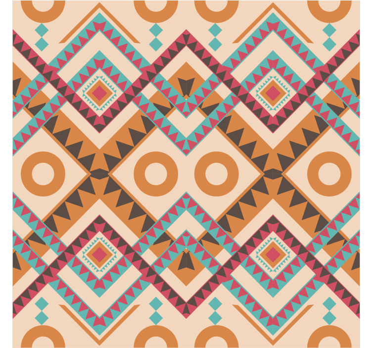 客厅装饰墙纸采用多彩钻石图案 - TenStickers