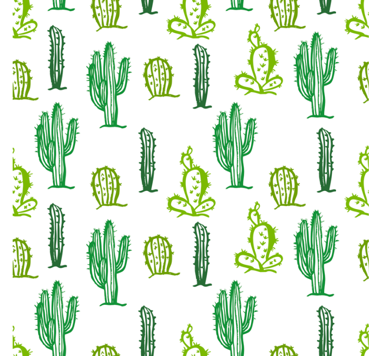 客厅装饰墙纸绿 cactus 图案 - TenStickers